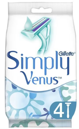 Gillette Simply Venus Women's Disposable Razors, 4 Pack